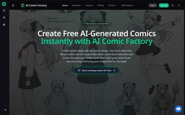 AI Comic Factory 首页截图