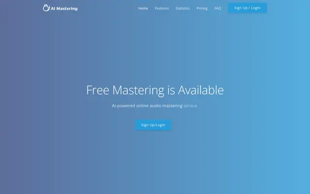 AI Mastering 首页截图
