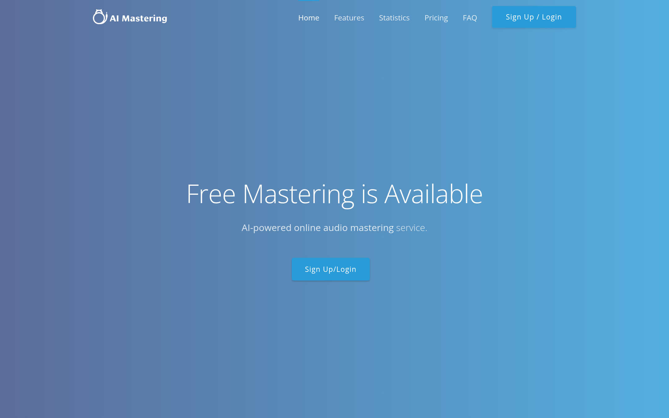 AI Mastering 首页截图