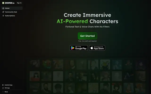 Backyard AI 首页截图