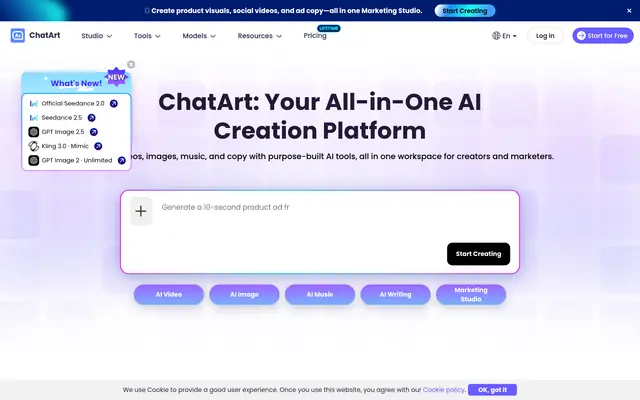 ChatArt 首页截图