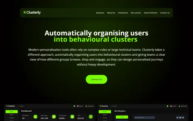 Clusterly 首页截图