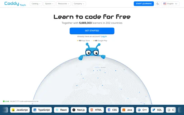 Coddy 首页截图