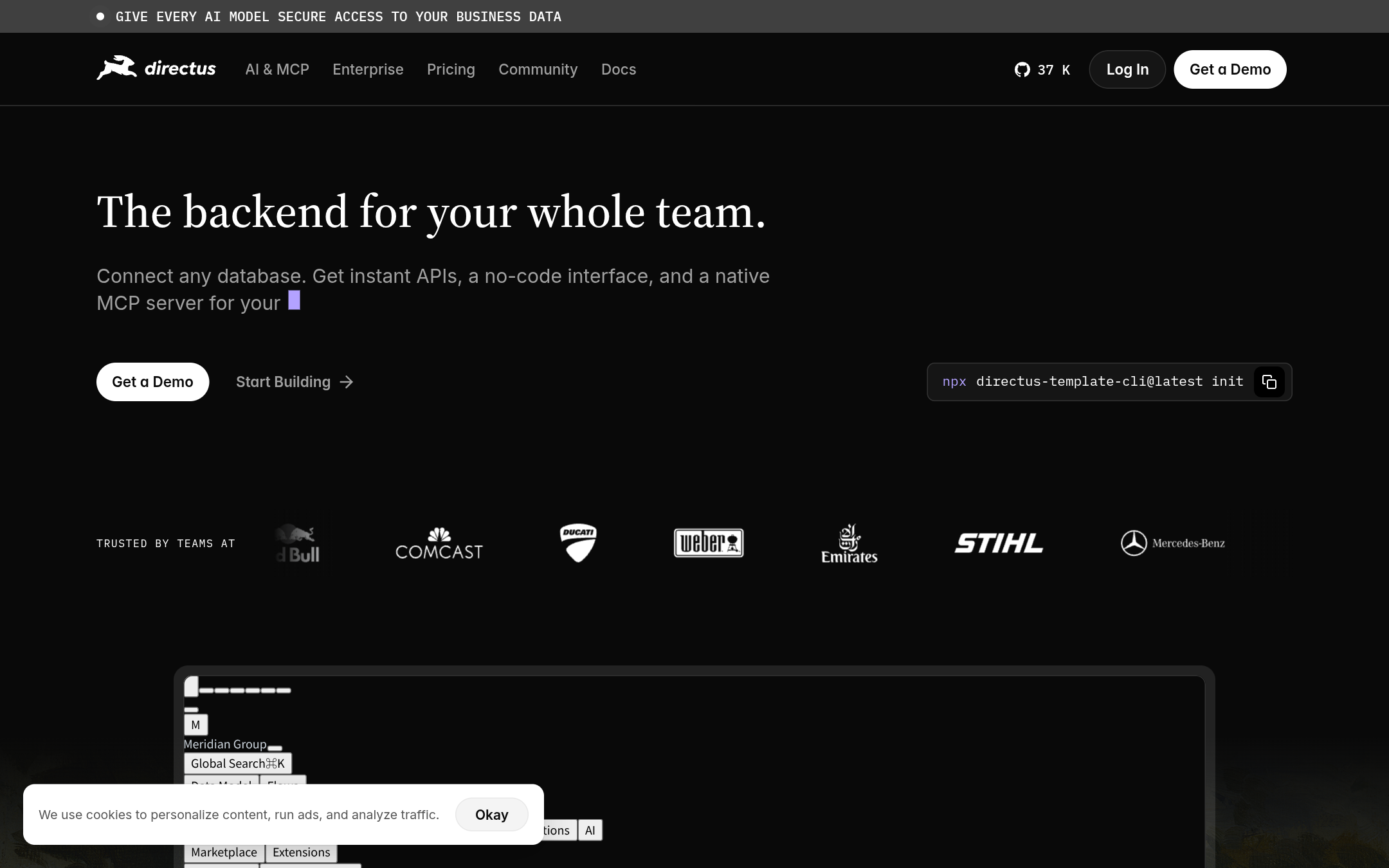 Directus 首页截图