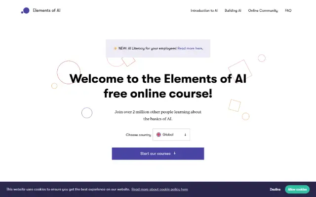 Elementsofai 首页截图