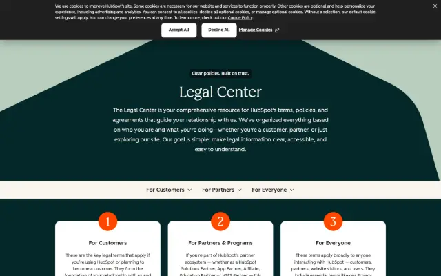 Legal Center Homepage 首页截图