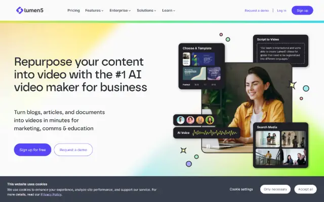 Lumen5 首页截图