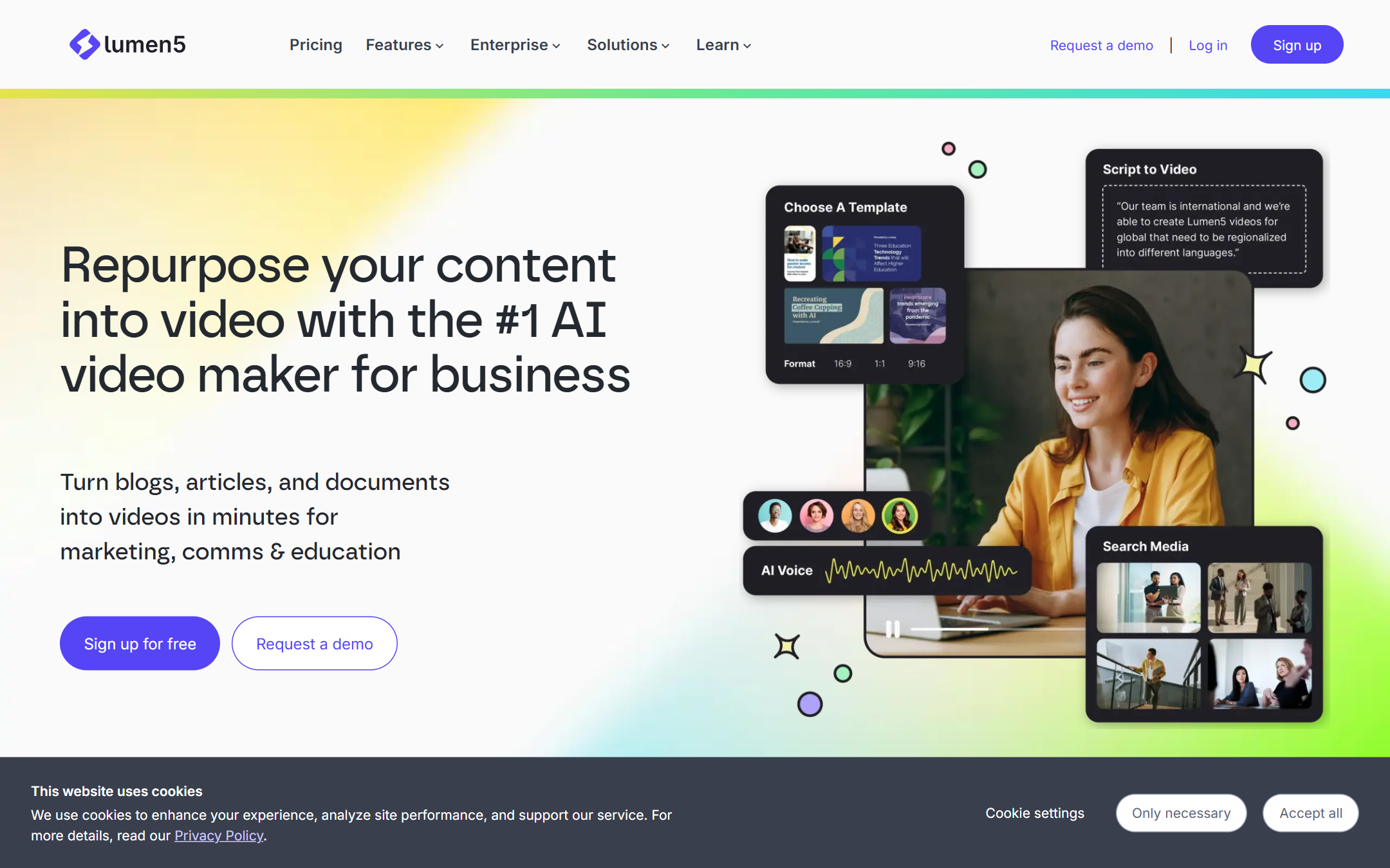 Lumen5 首页截图