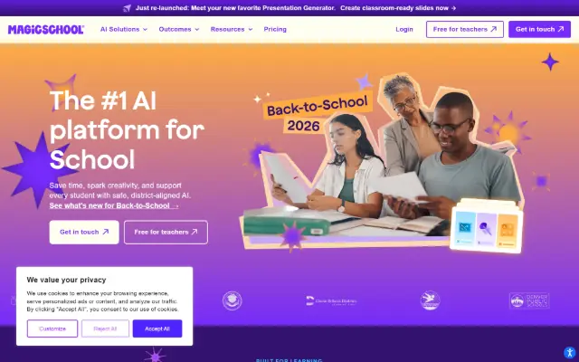 Magicschool 首页截图