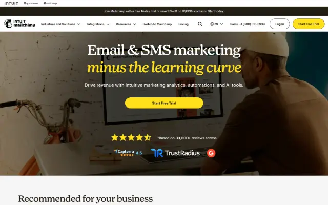 Email & SMS Marketing Platform 首页截图