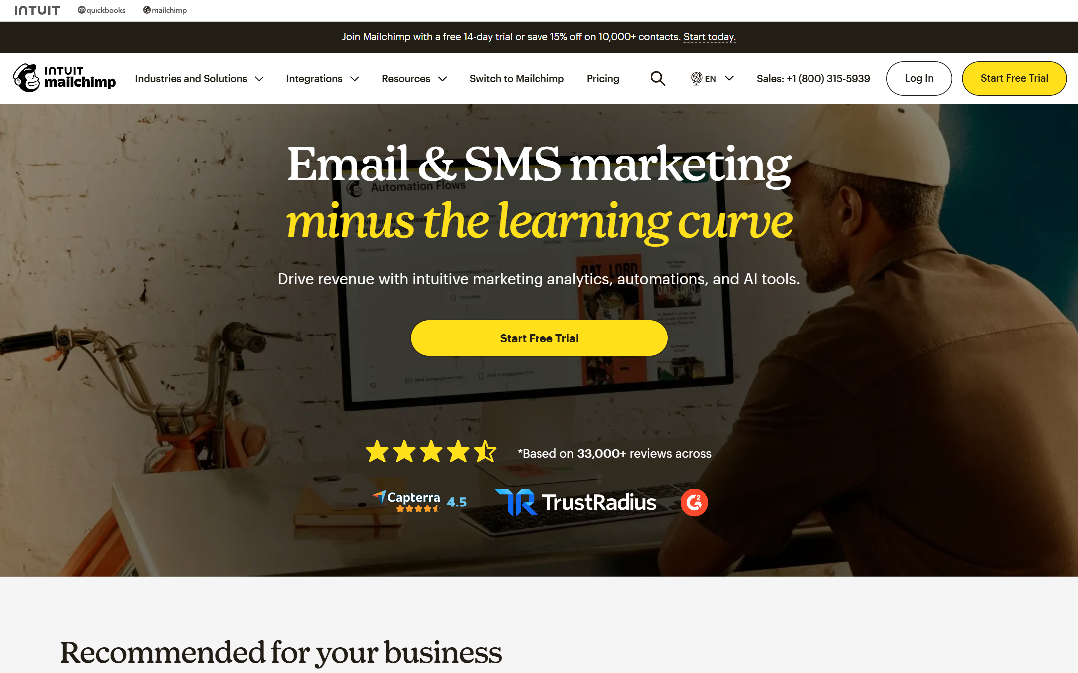 Email & SMS Marketing Platform 首页截图
