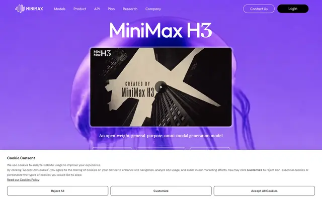 MiniMax 首页截图