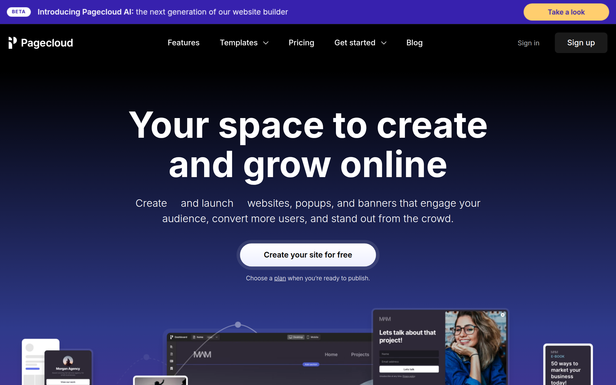 Pagecloud 首页截图