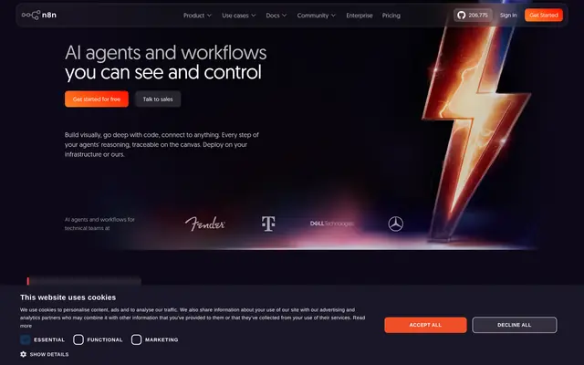 n8n.io 首页截图