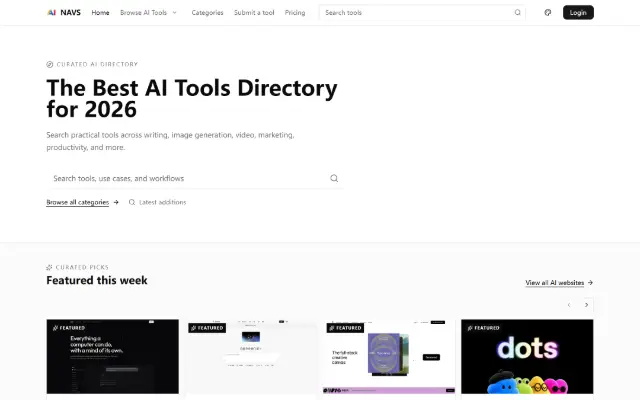 AI Tools Directory 首页截图