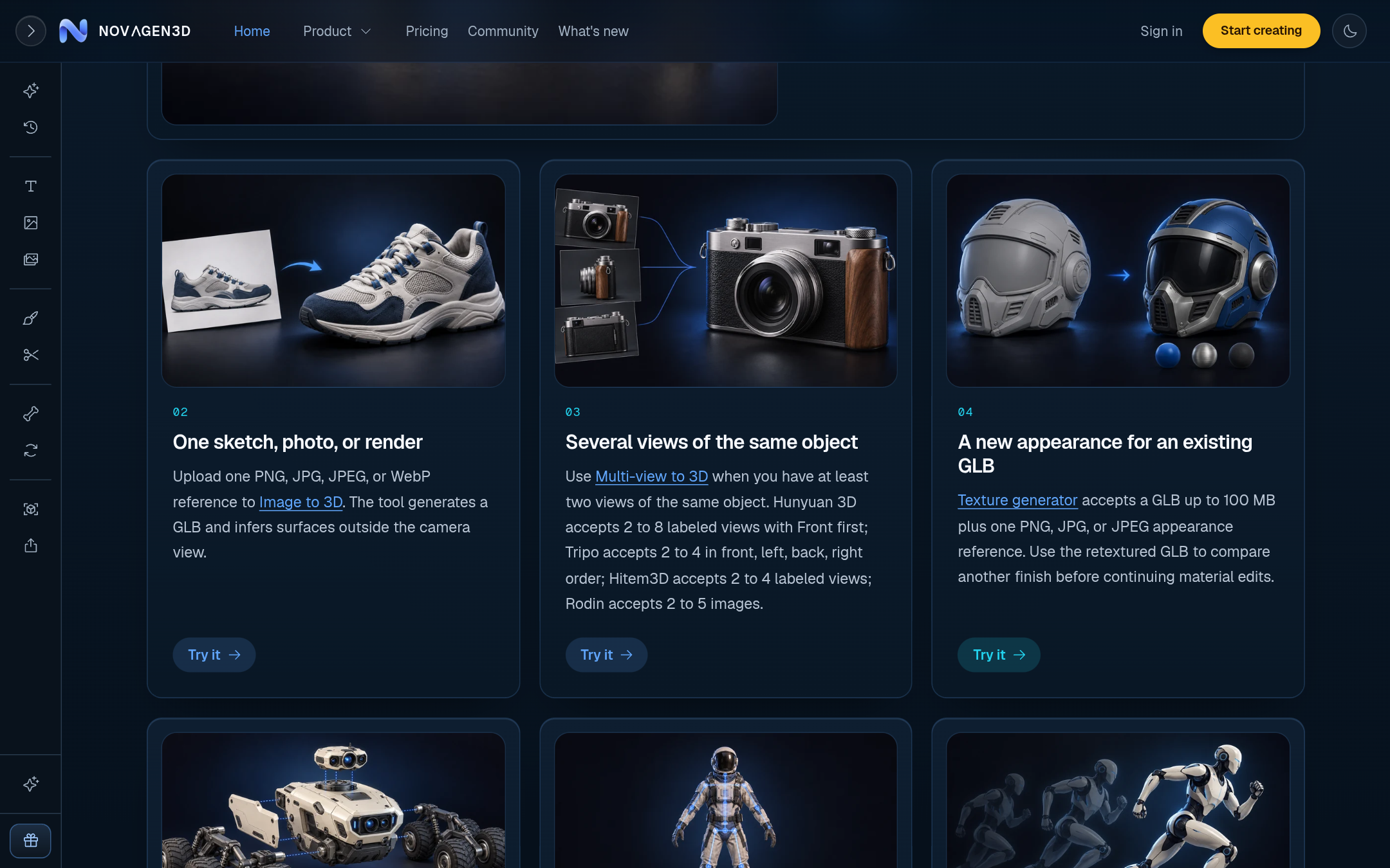 Novagen3d 首页截图