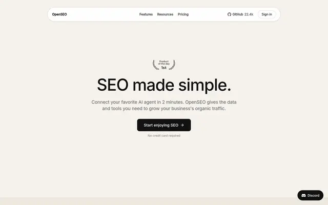 OpenSEO 首页截图