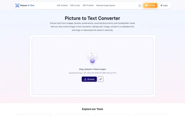 Image to Text Converter 首页截图