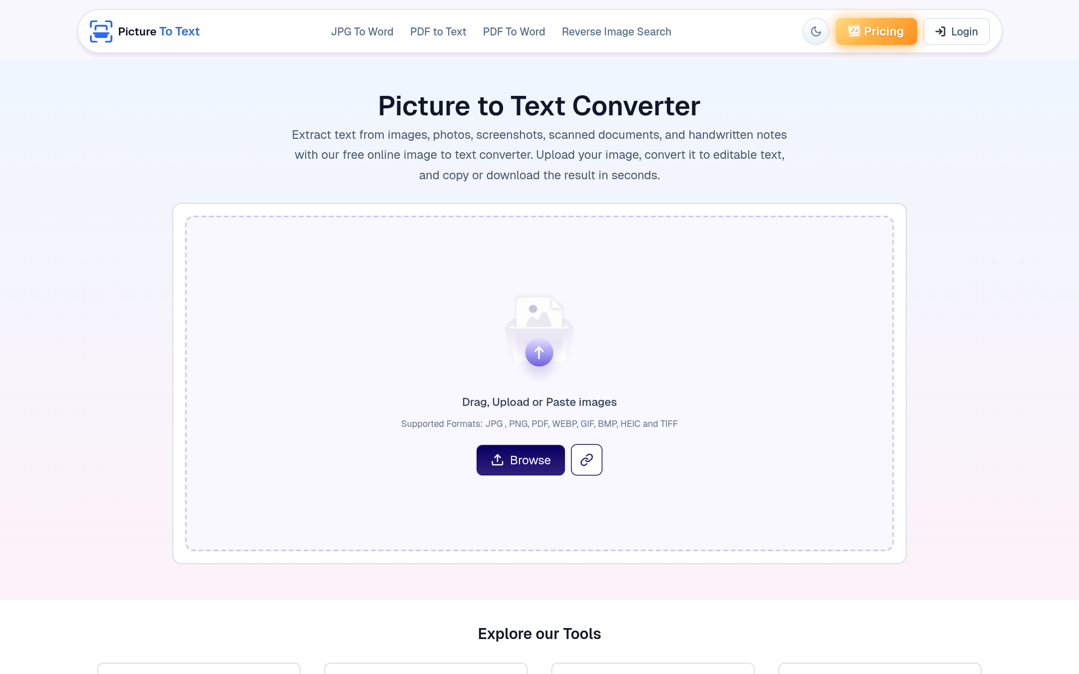 Image to Text Converter 首页截图