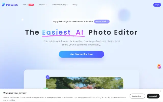 PicWish AI Photo Editor 首页截图