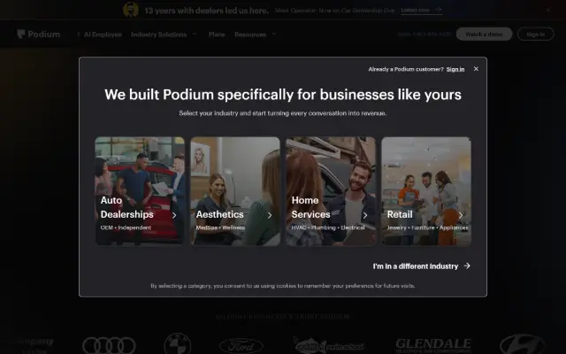 Podium 首页截图