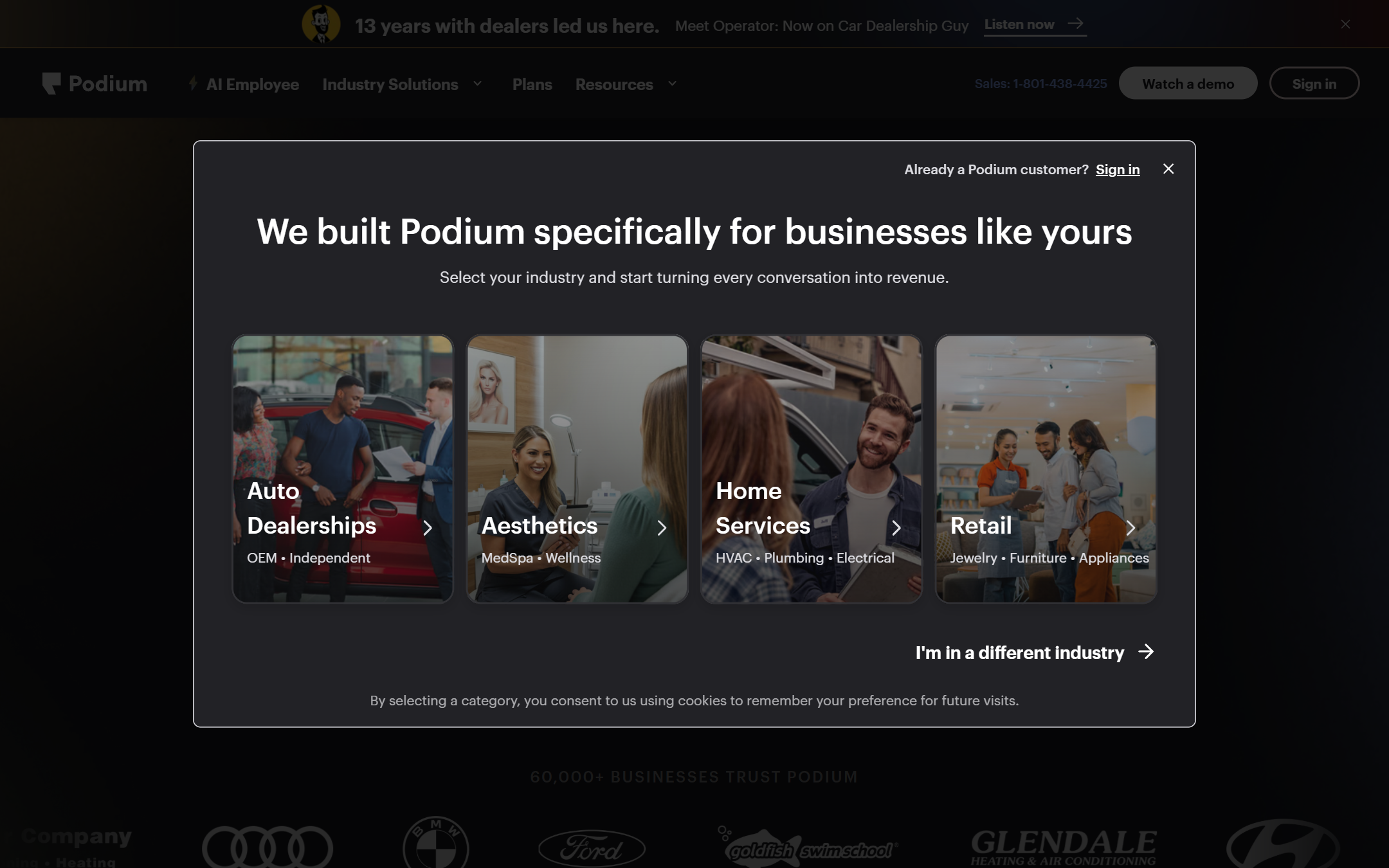 Podium 首页截图