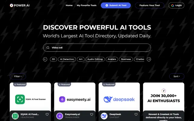 Powerfulai 首页截图