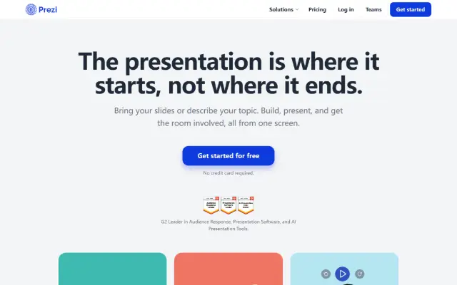 Prezi 首页截图