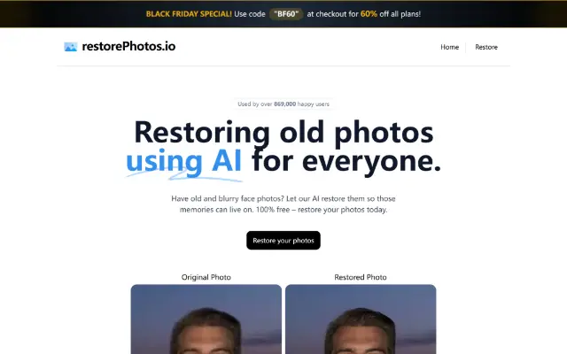 Face Photo Restorer 首页截图