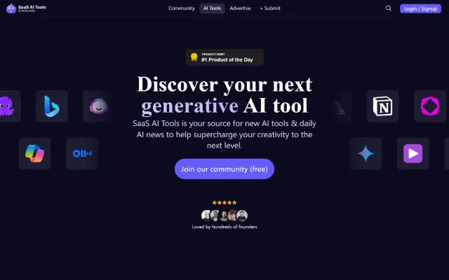 SaaS AI Tools 首页截图