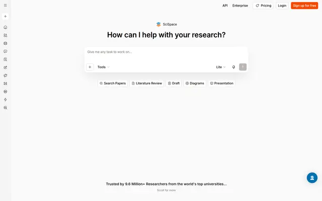Scispace 首页截图