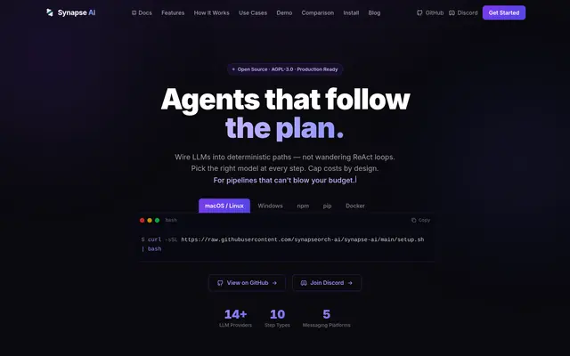 Synapse AI 首页截图