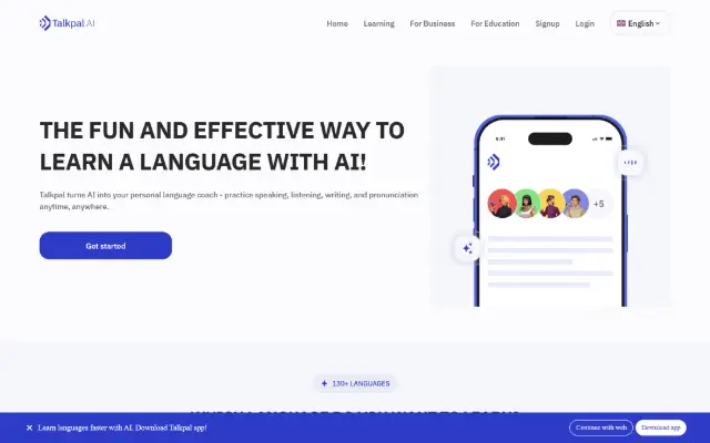 AI Language Teacher 首页截图