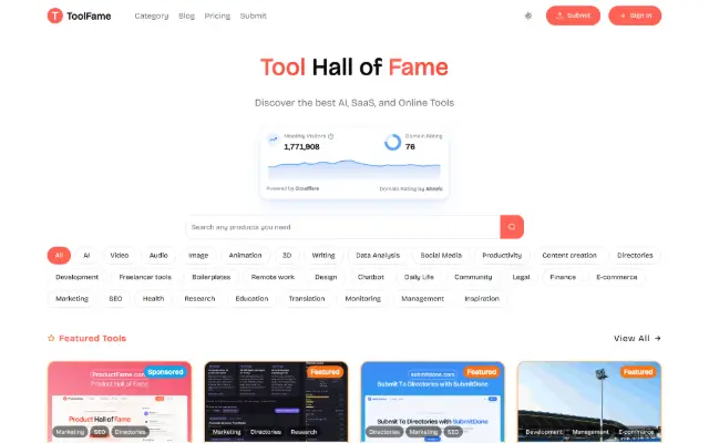 ToolFame 首页截图