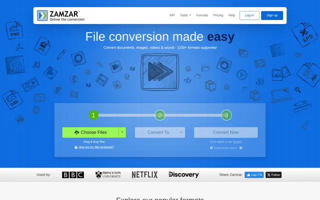 Zamzar 首页截图