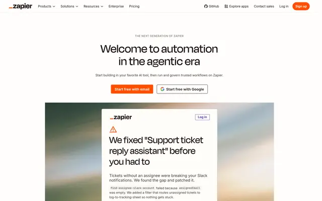 Zapier 首页截图